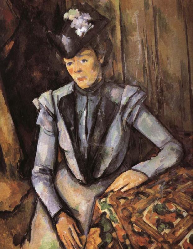 Paul Cezanne woman was wearing blue clothes France oil painting art